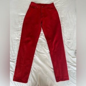 1980s VINTAGE JORDACHE CHERRY RED JEANS
